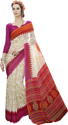 

Ewows Printed Fashion Georgette Saree(Orange, White)