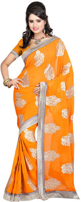 

Ansu Fashion Embroidered Fashion Georgette Saree(Yellow)