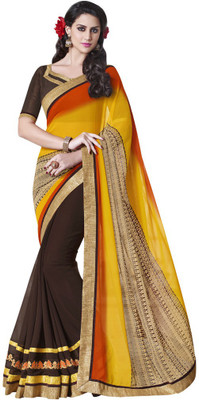 

Desi Butik Embroidered Fashion Georgette Saree(Multicolor)