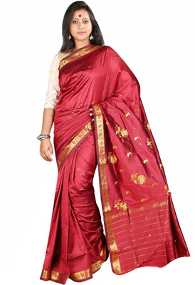 

Anushree Saree Self Design Fashion Chanderi Saree(Multicolor), Red