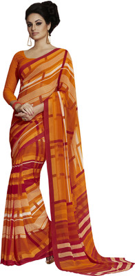 

Lovelylook Printed Daily Wear Georgette Saree(Orange, Multicolor), Orange & multi