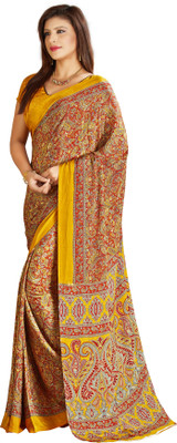 

Khoobee Printed Fashion Crepe Saree(Yellow, Red), Red;yellow