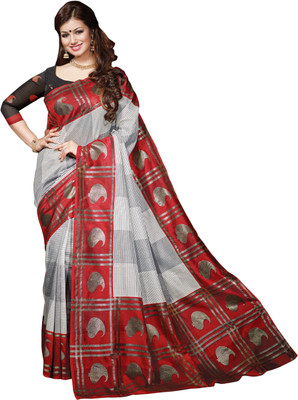 

Ewows Printed Bhagalpuri Silk Saree(Red)