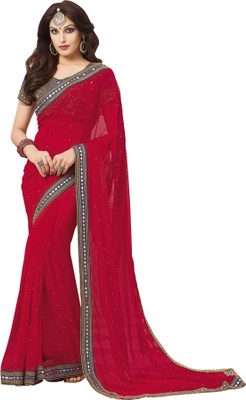

Vishal Embellished Bollywood Georgette Saree(Red)