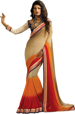 

Jiya Self Design, Embroidered Fashion Georgette Saree(Multicolor)