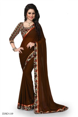 

Indianbeauty Solid, Printed Fashion Georgette Saree(Brown), Coffee