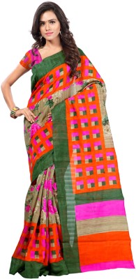 

Sunaina Printed Bhagalpuri Cotton Linen Blend Saree(Multicolor)