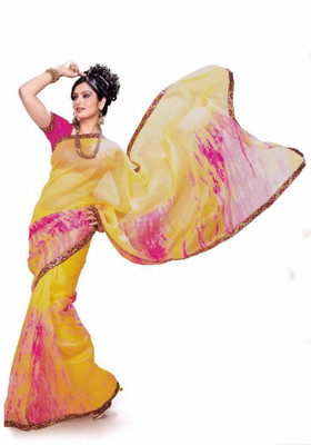 

Vipul Printed Kota Doria Net Saree(Yellow)