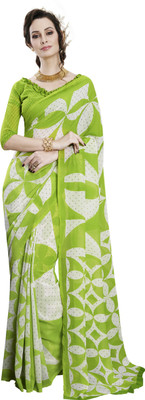 

Ewows Printed Fashion Georgette Saree(Pink, White)