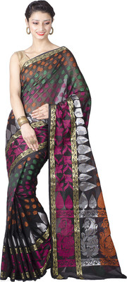 

Chandrakala Woven Banarasi Art Silk Saree(Black)