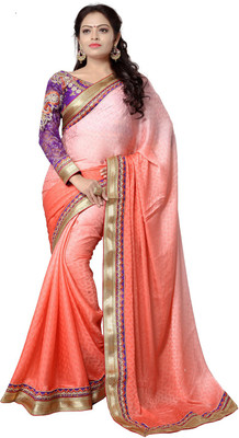 

Ishin Embroidered Banarasi Pure Silk, Raw Silk, Tissue Silk Saree(Pink)