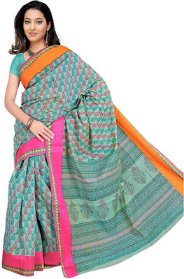 

Desi Butik Embroidered Fashion Chanderi Saree(Blue)