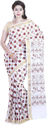 

SriSyndicate Printed Fashion Cotton Saree(Red), Gold;red