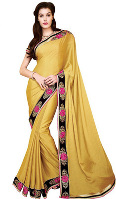 

Desi Butik Embroidered Fashion Georgette Saree(Gold), Golden