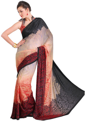 

Cenizas Printed Fashion Georgette Saree(Multicolor), Brown