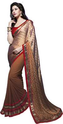 

Jiya Self Design, Embellished, Embroidered Fashion Georgette Saree(Brown, Multicolor)
