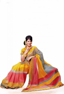 

Vipul Printed Kota Doria Net Saree(Yellow)