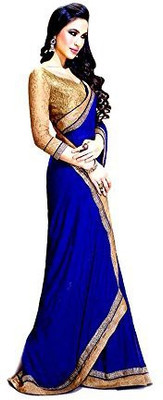 

Bansri Solid Bollywood Georgette Saree(Blue)