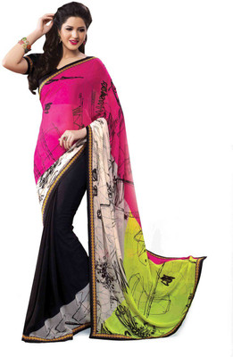 

Ridham Sarees Printed Daily Wear Handloom Georgette Saree(Multicolor)