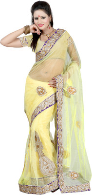 

Ansu Fashion Self Design Fashion Net Saree(Yellow)