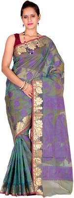 

Chandrakala Self Design Banarasi Cotton Saree(Grey)