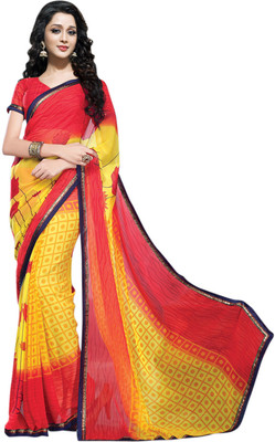 

Saara Floral Print Daily Wear Chiffon Saree(Red)