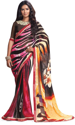 

Ridham Sarees Embroidered Bollywood Georgette Saree(Multicolor)