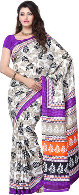 

JTInternational Geometric Print Fashion Art Silk Saree(Multicolor)