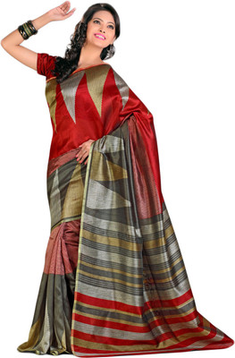 

Sunaina Printed Fashion Raw Silk Saree(Multicolor)