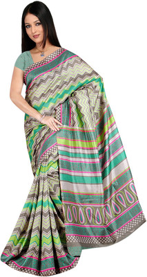 

Khushali Geometric Print Fashion Tussar Silk Saree(Multicolor)