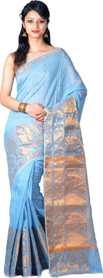 

Chandrakala Woven Banarasi Silk Saree(Blue)