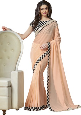 

Archishmathi Solid Bollywood Georgette Saree(Beige)