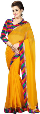 

Khoobee Self Design Fashion Georgette Saree(Yellow, Multicolor), Multicolor;yellow