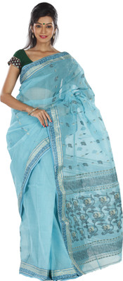 

Sanrocks Global Fashions Woven Tant Cotton Saree(Blue)