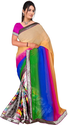 

Vardan Prints Printed Fashion Jacquard, Georgette Saree(Multicolor