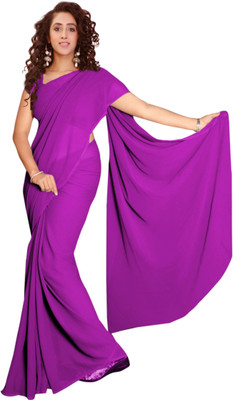 

Vardan Prints Plain Fashion Georgette Saree(Purple)