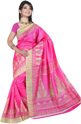 

Lovelylook Printed Daily Wear Art Silk Saree(Pink)