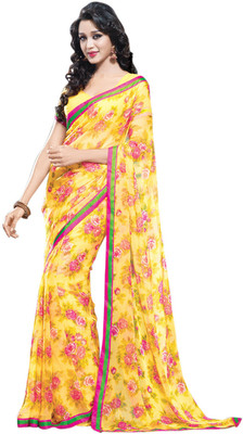 

Saara Floral Print Daily Wear Chiffon Saree(Yellow)