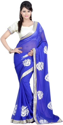 

Stylezone Self Design Fashion Chiffon Saree(Blue)