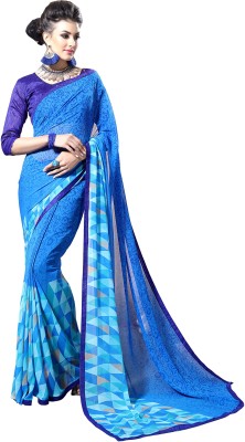 

Khushali Self Design, Printed Fashion Georgette Saree(Light Blue)