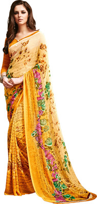 

Khoobee Self Design, Printed Fashion Georgette Saree(Yellow, Multicolor), Multicolor;yellow