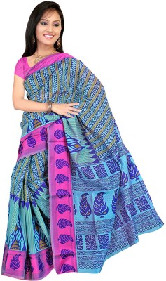 

Desi Butik Embroidered Fashion Chanderi Saree(Blue)