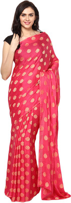 

Aksara Self Design Daily Wear Crepe Saree(Orange)