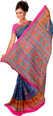 

Vardan Prints Printed Bollywood Chiffon Saree(Pink, Blue), Blue;pink