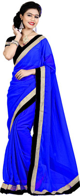 

Party Wear Dresses Solid Fashion Chiffon Saree(Blue)