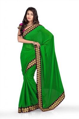 

Chirag Sarees Self Design Fashion Chiffon Saree(Dark Green)