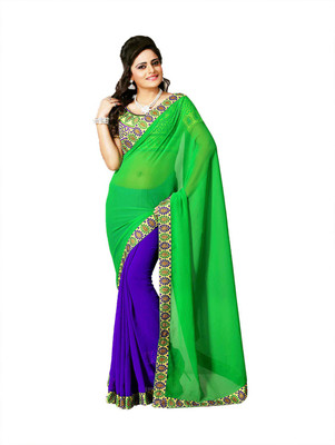 

Indian Wear Online Printed Fashion Georgette Saree(Green)