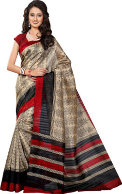 

Khoobee Self Design, Printed Fashion Art Silk Saree(Beige, Multicolor)