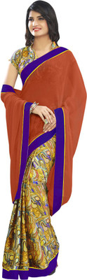 

LaazreeFashion Floral Print Rajkot Handloom Georgette Saree(Red)