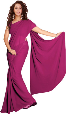 

Vardan Prints Plain Fashion Georgette Saree(Magenta)